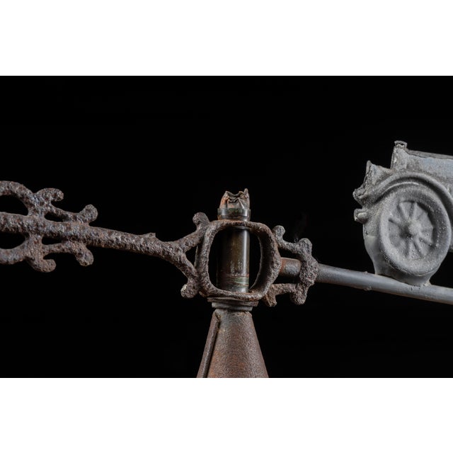 Metal Early 20th Century Sheet Metal Cupola With Automobile Weathervane For Sale - Image 7 of 15