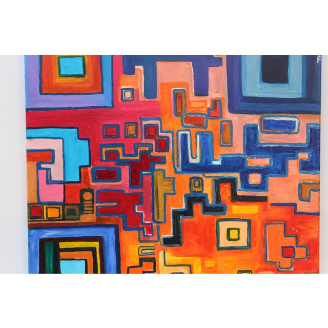 Abstract Modern Abstract Painting on Canvas “Labyrinth” by Serg Graff | Coa | Signed For Sale - Image 3 of 4