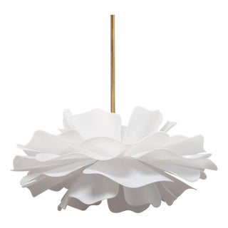 Jamie Young Zinnia Large Chandelier in White Acrylic For Sale