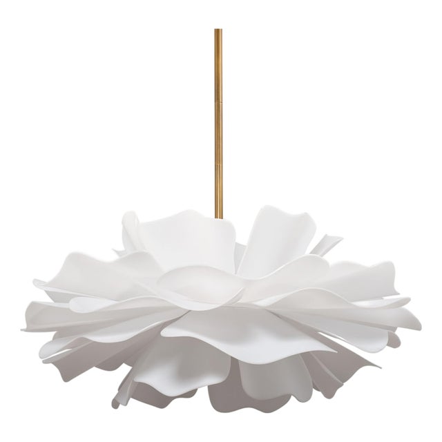 Jamie Young Zinnia Large Chandelier in White Acrylic For Sale