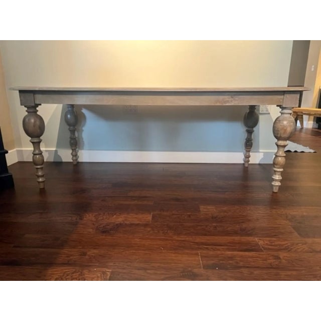 Rustic 72" Rustic Solid Mango Wood Baluster Dining Table - Seats 6 For Sale - Image 3 of 5