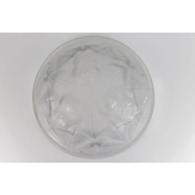 Art Deco Frosted Glass and Bronze Six-Light Chandelier from Verrerie D'Art Degué, 1920s For Sale - Image 12 of 18