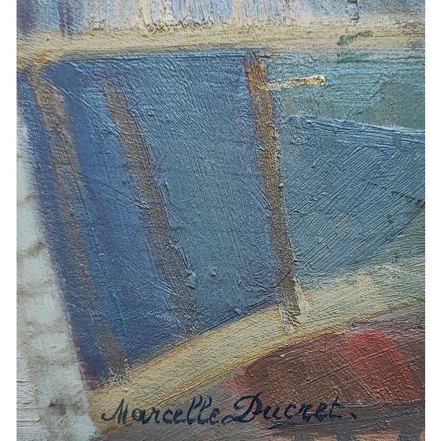Marcel Ducret, Landscape at the Bridge, 1950s, Oil & Wood For Sale - Image 3 of 11