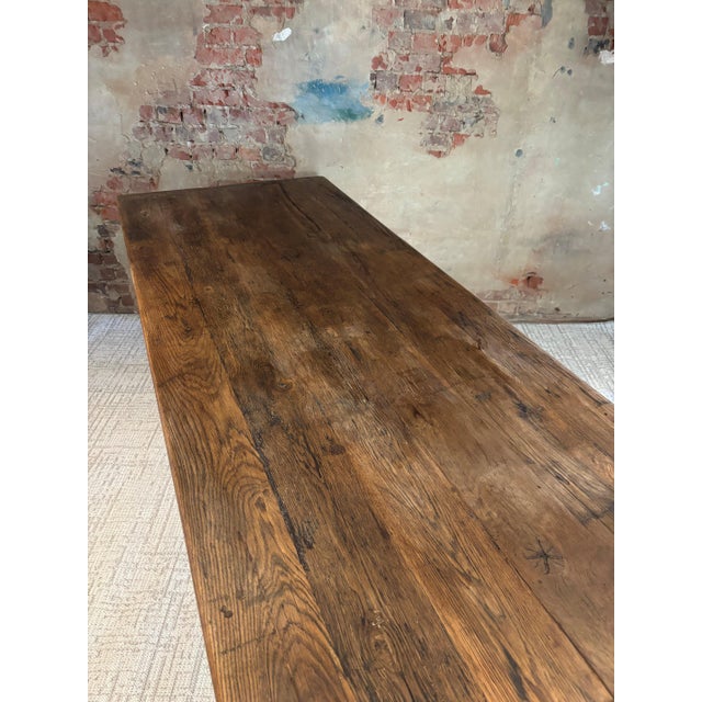Refectory Kitchen Dining Table in Oak, 1940s For Sale - Image 10 of 14