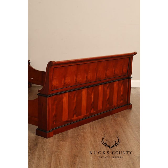 Century Furniture Biedermeier Style Yew Wood Queen Sleigh Bed For Sale - Image 13 of 18