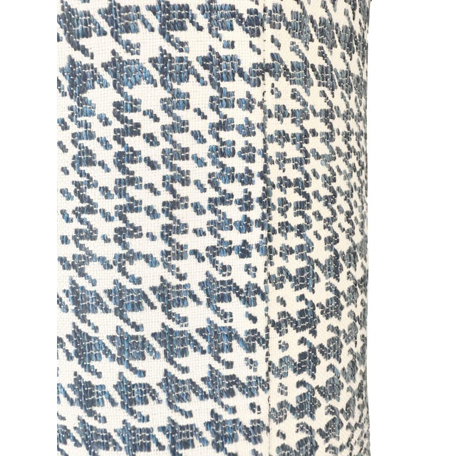 Contemporary Blue and White Plaid Lumbar Pillows - A Pair For Sale - Image 3 of 4