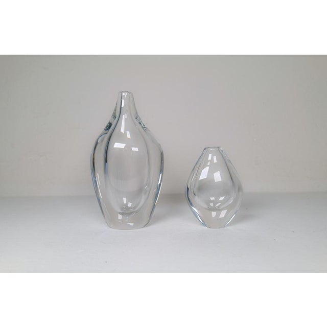 1990s Scandinavian Modern Glass Vases by Erika Lagerbielke for Orrefors, 1990s, Set of 2 For Sale - Image 5 of 14