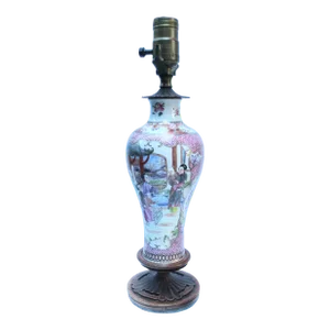 1920-30s Chinese Porcelain Vase Mounted Lamp