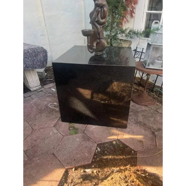 89 Inches Tall Large Bronze Sculpture on Mable Base 1996 For Sale - Image 4 of 9