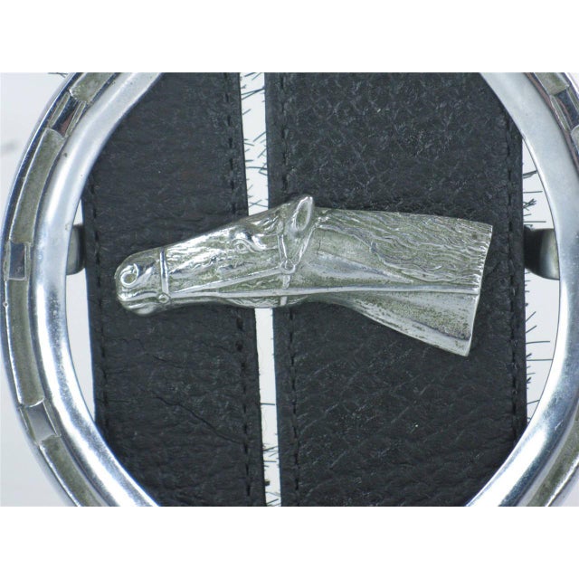 Brush Horse Head Bronze Chromed Holder Lather & Real Hair Art Deco, 1935 For Sale - Image 6 of 12