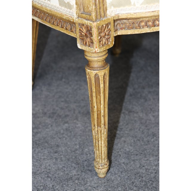 Pair 1920's Louis XVI Style Painted and Distressed Armchairs For Sale In Philadelphia - Image 6 of 17