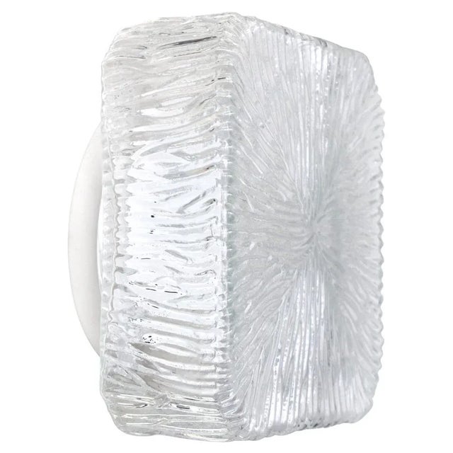 Mid-Century Square Clear Glass Wall Lamp Sconces For Sale - Image 11 of 11