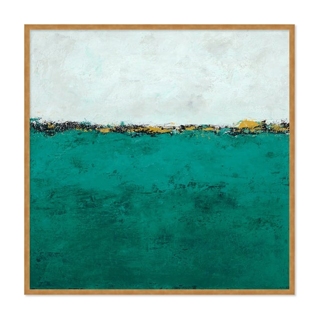 Contemporary Emerald Sky by Dawn Winter, Art Print in Gold Frame, Large For Sale - Image 3 of 3