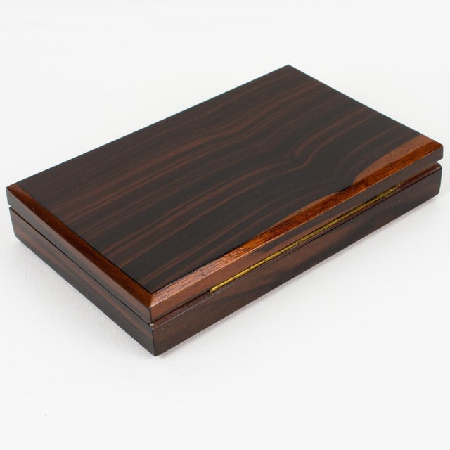 Wood Art Deco Macassar Wood Decorative Lidded Box, circa 1930 For Sale - Image 7 of 12