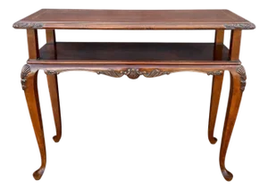 1950s French Louis XV Style Carved Console Table with Cabriolé Legs