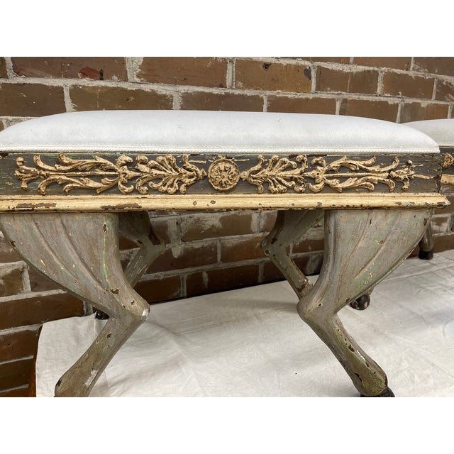 Gray 19th Century Italian Neoclassical Benches For Sale - Image 8 of 8