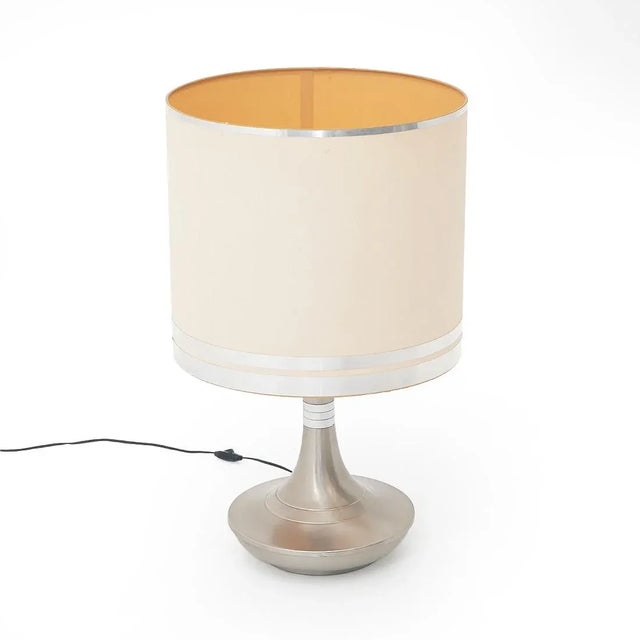 Metal Table Lamp with Fabric Shade, 1970s For Sale - Image 13 of 13
