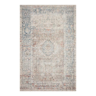 Chris Loves Julia x Loloi Jules Natural / Ocean 7'-6" x 9'-6" Area Rug For Sale