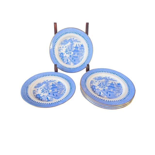 Late 19th Century Antique Set of 6 Royal Worcester Chinoiserie Bone China Desert Plates For Sale - Image 5 of 5