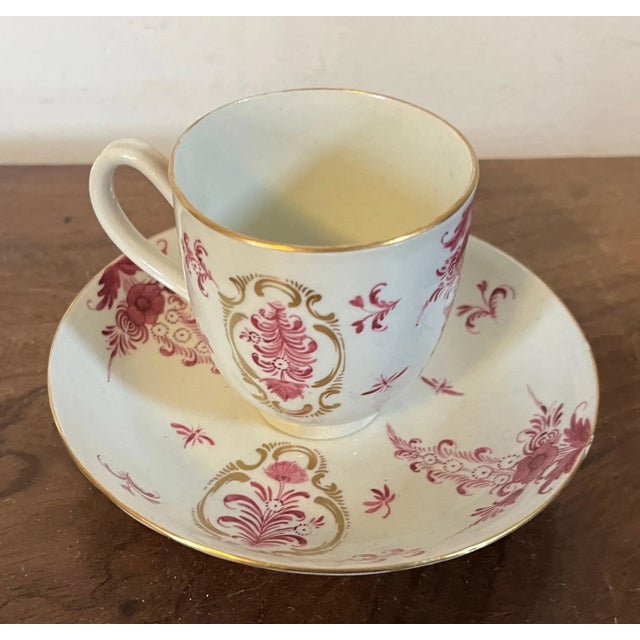 Antique 18th Century German Porcelain Puce Tea Cup & Saucer For Sale - Image 4 of 10