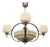 Art Deco Nickel and Cream Glass Chandelier, 1930s For Sale