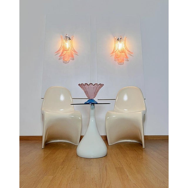 1990s Vintage Pink Felci Murano Glass Wall Sconces, 1990s, Set of 2 For Sale - Image 5 of 18