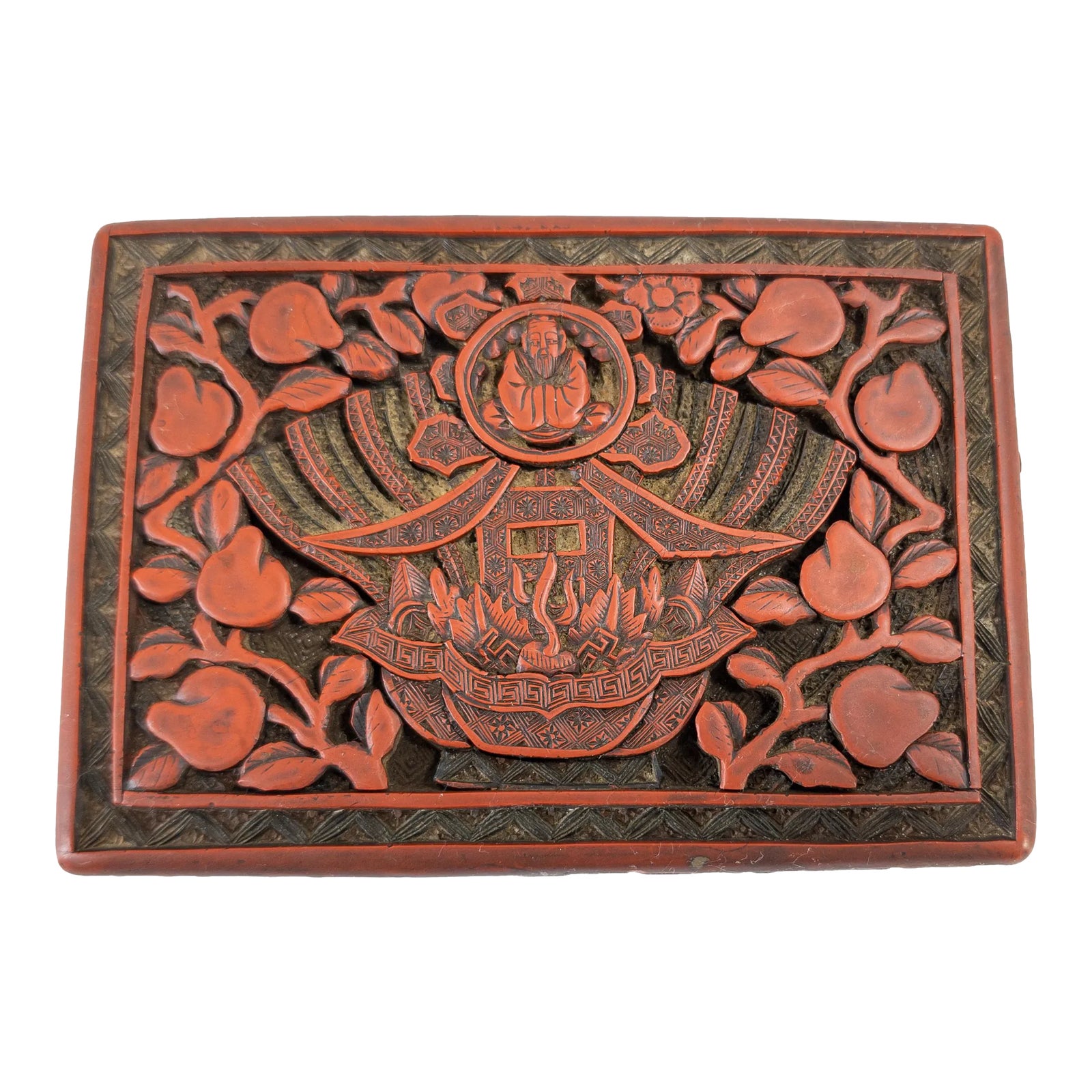20th Century Chinese Imperial Three Color Cinnabar Lacquer 'Chun ...