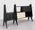 Italian Mid Century Modern extra-long wall unit in sleek black lacquer, inspired by the iconic designs of Gio Ponti....