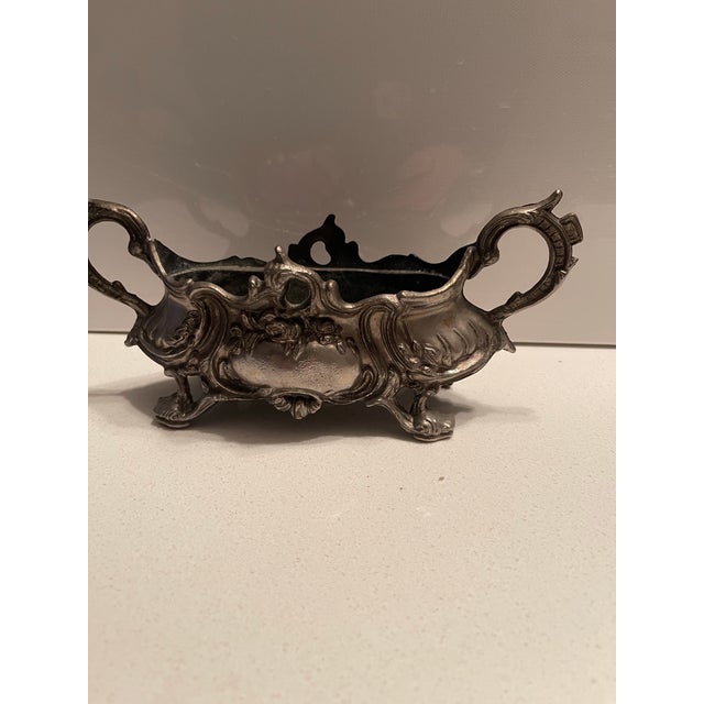 Antique French Silverplated Jardiniere (Planter) Centerpiece For Sale - Image 4 of 11