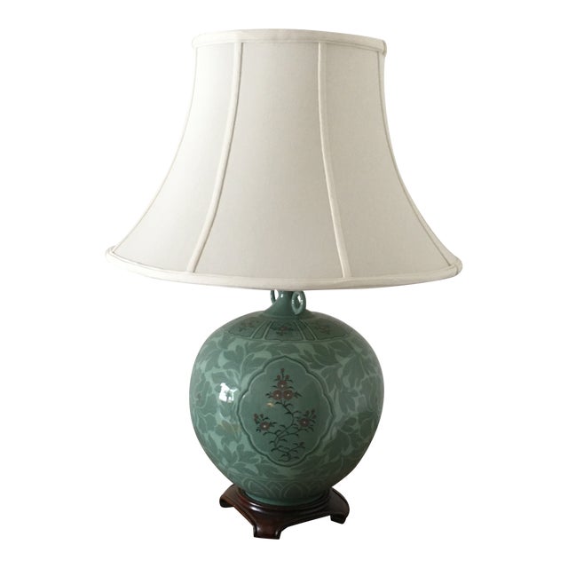 Traditional Korean Celadon Pottery Vase Table Lamp Chairish