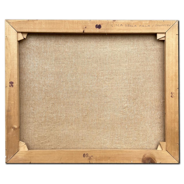 Cimon Della Pala Alpine Landscape with Dolomites, 20th Century, Oil on Canvas For Sale - Image 12 of 13