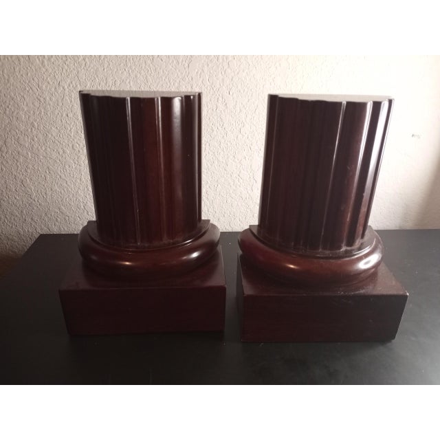 Bombay Company Solid Wood Roman Column Bookends A Pair Chairish