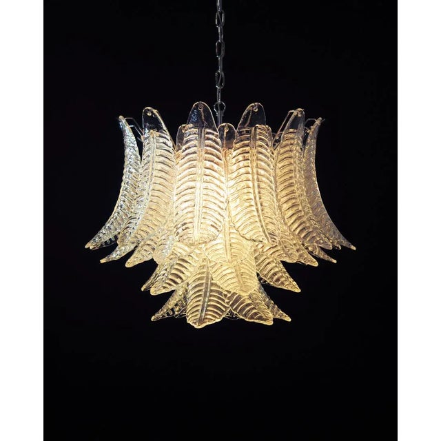 Italian Murano Six-Tier Trasparent Felci Glass Chandelier – 36 Glasses For Sale - Image 10 of 10