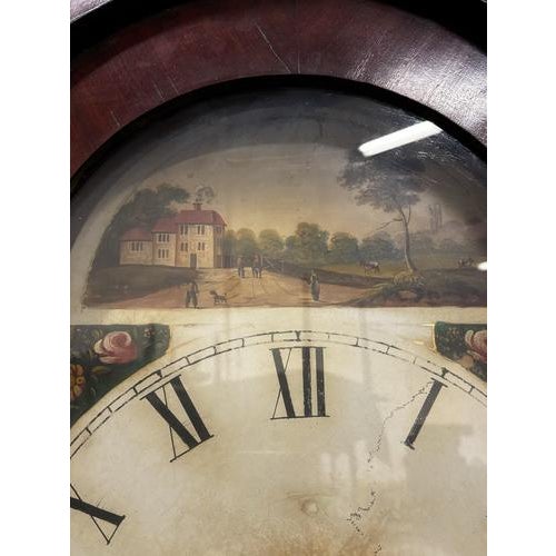 Brown Longcase Clock in Wood For Sale - Image 8 of 10