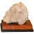 Tan Large Quartz Crystal Specimen on a Separate Leather Covered Wood Base For Sale - Image 8 of 8