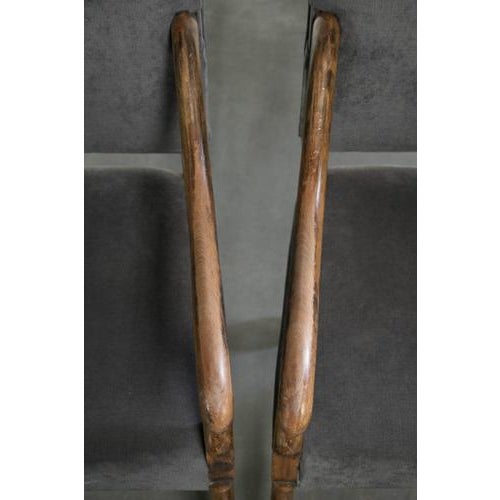 Late 19th Century Os de Mouton Dining Chairs with Fabric Seats and Armrests with Wood Carvings, Set of 8 For Sale - Image 11 of 18