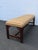 Wood Chinese Chippendale Long Upholstered Window Hall End of Bed Bench 6596 For Sale - Image 7 of 10