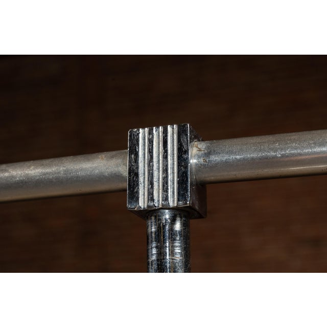 Vintage Art Deco Nickel-Plated Garment Rack For Sale In Chicago - Image 6 of 9