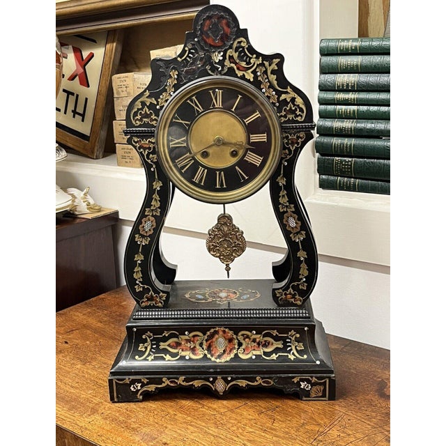 Antique French Boulle Clock For Sale - Image 15 of 18