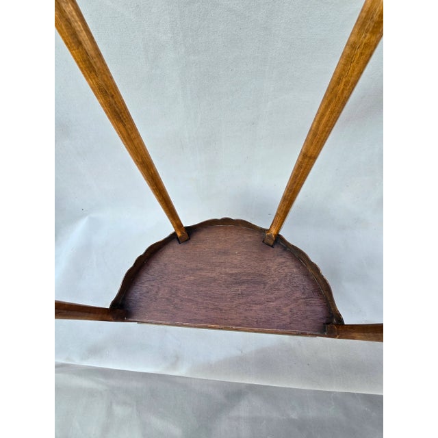 Antique Burlwood Demilune Table With Drawers For Sale - Image 9 of 11