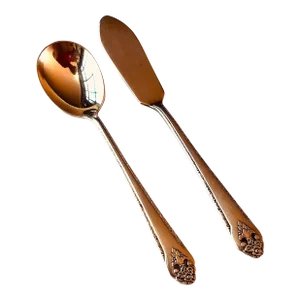 Vintage Holmes & Edwards Silver Plated "Lovely Lady" Pattern Sugar Spoon & Butter Knife Set- 2 Pieces