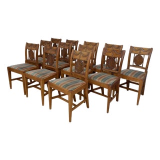 Provençal Cherry Wood Chairs, 20th Century, Set of 12 For Sale