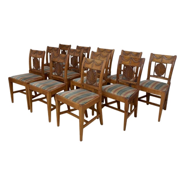 Provençal Cherry Wood Chairs, 20th Century, Set of 12 For Sale