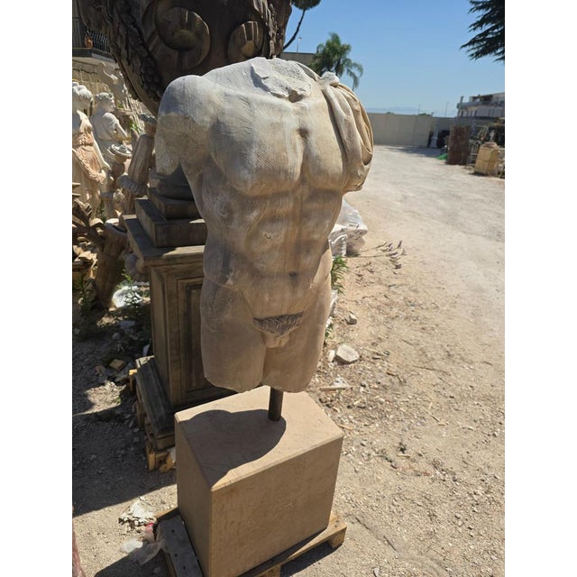 Italian Artist, Large Torso of a Greek Athlete, 1950, Marble For Sale - Image 9 of 11