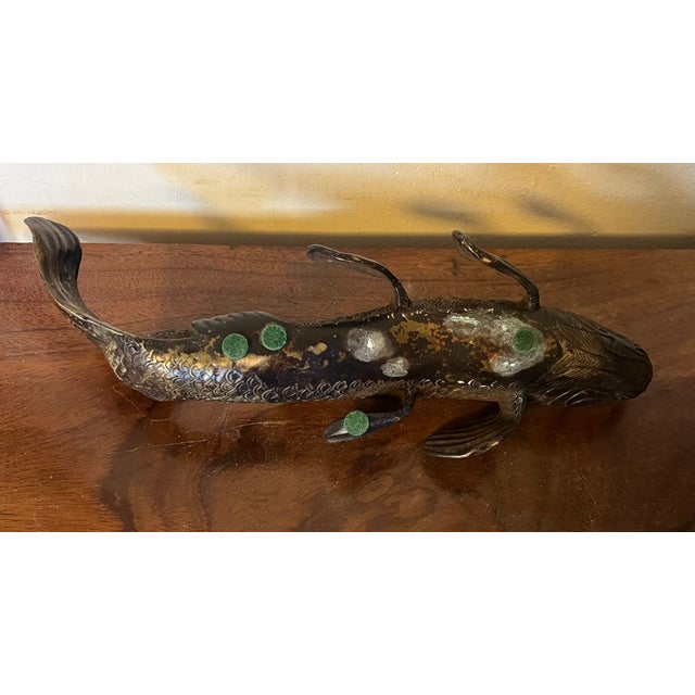Antique 19th Century Japanese Meiji Bronze Fish Okimono Sculpture of a Carp or Koi For Sale - Image 12 of 12