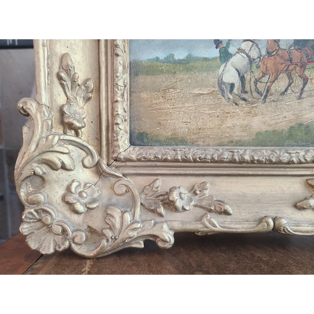 Small Antique 19th Century English Oil Painting Equestrian Sporting Scene For Sale - Image 11 of 12