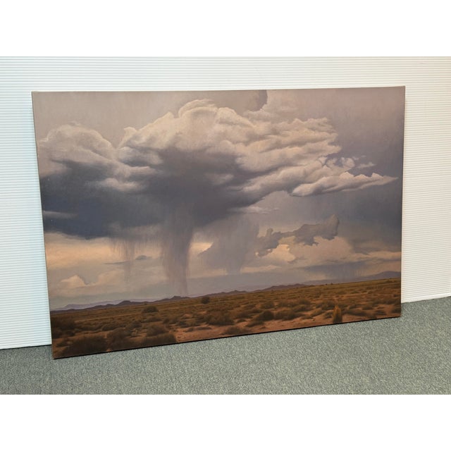 Rustic David Gordinier's Brewing Storm Original Oil on Canvas Painting, Signed For Sale - Image 3 of 12