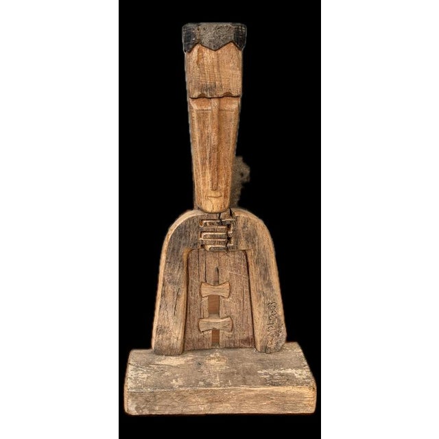 Brown Luciano Bertolotto, Carved Primitive Sculptures, 2003, Wood, Set of 3 For Sale - Image 8 of 13