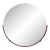 Art Deco Round Mirror With Walnut & Black Lacquer Half Border Detailing For Sale