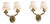 Vintage French Empire Hollywood Regency Style Brass Double Arm Wall Sconces, 1940s, Set of 2 For Sale